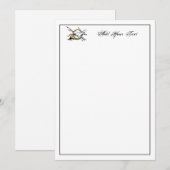 Preppy Equestrian Horse Jumping Horn Note Card Col Notitiekaartje (Voorkant / Achterkant)