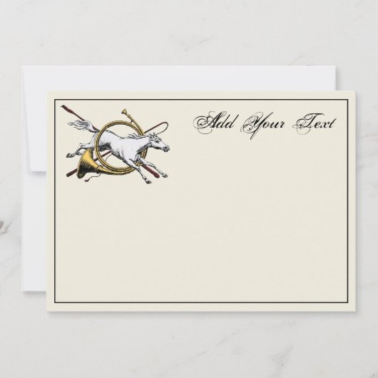 Preppy Equestrian Horse Jumping Horn Note Card Notitiekaartje (Voorkant)