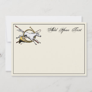 Preppy Equestrian Horse Jumping Horn Note Card Notitiekaartje