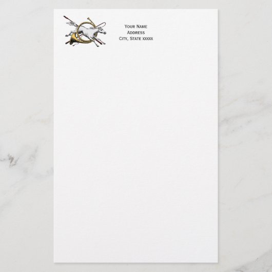 Preppy Equestrian Horse springt door de kleur van  Briefpapier (Voorkant)