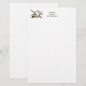 Preppy Equestrian Horse springt door de kleur van  Briefpapier (Voorkant / Achterkant)