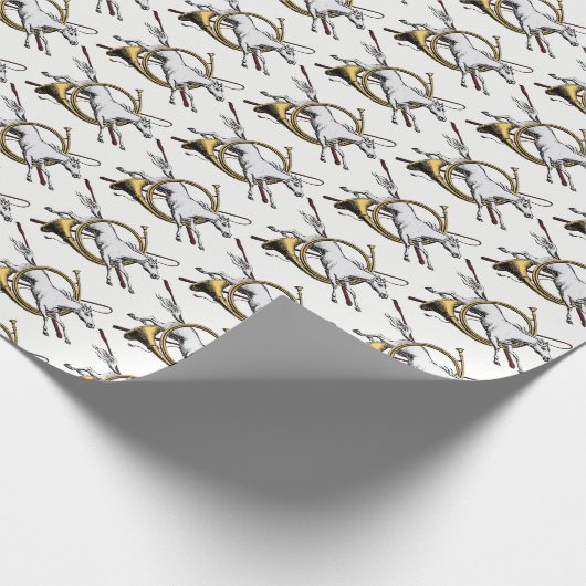 Preppy Equestrian Horse springt door de kleur van  Cadeaupapier (Hoek)