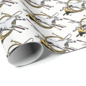 Preppy Equestrian Horse springt door de kleur van  Cadeaupapier (Rol Hoek)