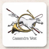 Preppy Equestrian Horse springt door de kleur van Drankjes Onderzetter (Voorkant)