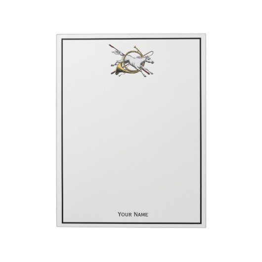 Preppy Equestrian Horse springt door de kleur van  Notitieblok (Linkerzijde)