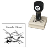 Preppy Equestrian Horse springt door de kleur van  Rubberstempel (Gestempeld)