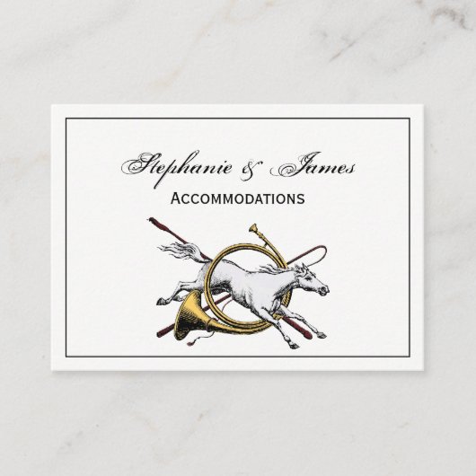 Preppy Equestrian Horse springt door de kleur van  Visitekaartje (Voorkant)
