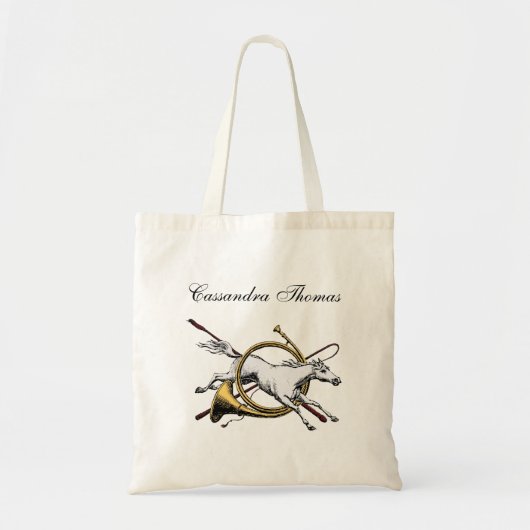 Preppy Equestrian Horse springt door kleur Tote Bag (Voorkant)