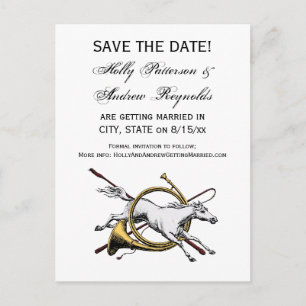 Preppy Equestrian Paard Springen Door Hoorn Kleur Aankondigingskaart