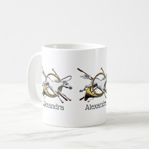 Preppy Equestrian Paard Springen Door Hoorn Kleur Koffiemok
