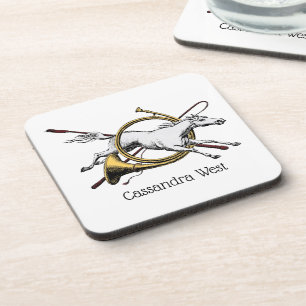 Preppy Equestrian Paard Springend Door Hoorn Kleur Drankjes Onderzetter