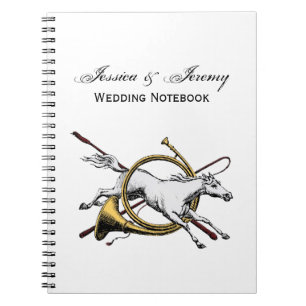 Preppy Equestrian Paard Springend Door Hoorn Kleur Notitieboek