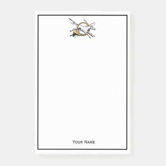 Preppy Equestrian Paard Springend Door Hoorn Kleur Post-it® Notes (Voorkant)