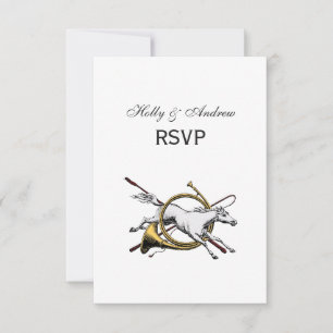 Preppy Equestrian Paard Springend Door Hoorn Kleur RSVP Kaartje