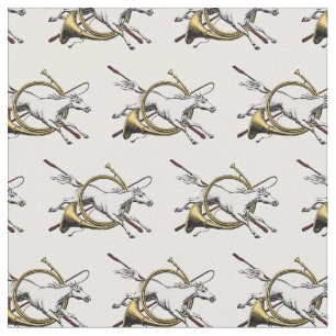 Preppy Equestrian Paard Springend Door Hoorn Kleur Stof