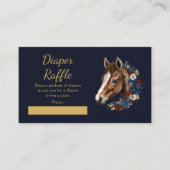 Preppy Equestrian Veulen Bloemen Blauwe Luier Raff Informatiekaartje (Voorkant)