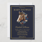 Preppy Equestrian Veulen Bloemen | Plaid Baby show Kaart (Voorkant)