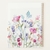 Preppy Esthetic Watercolor Floral Custom Name Planner (Achterkant)