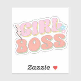 Preppy esthetisch meisje baas sticker