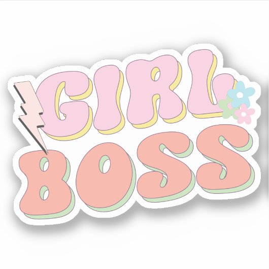 Preppy esthetisch meisje baas sticker (Voorkant)