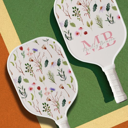 Preppy esthetische retro wilde bloemen Schattige m Pickleball Paddle