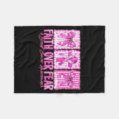 Preppy Faith Over Fear Breast Cancer Bow Warrior C Fleece Deken (Voorkant (Horizontaal))