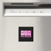 Preppy Faith Over Fear Breast Cancer Bow Warrior C Magneet (Insitu (Vaatwasser))