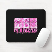 Preppy Faith Over Fear Breast Cancer Bow Warrior C Muismat (Met muis)