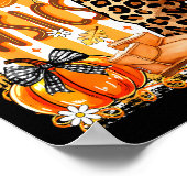Preppy Fall Basics Coquette Bow Pumpkin Autumn Wom Poster (Hoek)