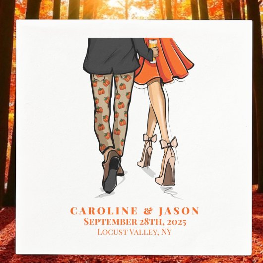 Preppy Fall Couple Shower Wedding Autumn Party  Servet