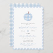 Preppy Fall Pumpkin Baby Boy Shower Kaart (Voorkant / Achterkant)