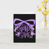 Preppy Fat Tuesday Mardi Gras Coquette Bow Women G Kaart (Gele Bloem)