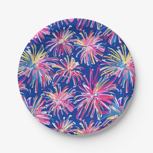 Preppy Fireworks 4th Juli Papier Bord (Voorkant)
