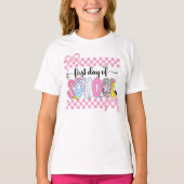 Preppy First Day of School Checkered Coquette Bow  T-shirt (Voorkant)