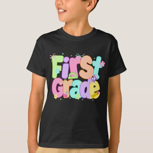 Preppy First Grade Back To School 1st Grade T-shirt (Voorkant)