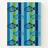 Preppy Fish Coastal Kitchen Stripe Recipe Notitieboek (Achterkant)