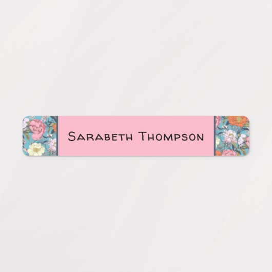 Preppy  Floral Monogram Naam Labels (Design 1)