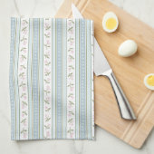 Preppy Floral Stripe Kitchen Towel Theedoek (Quarter Fold)