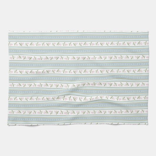 Preppy Floral Stripe Kitchen Towel Theedoek (Horizontaal)