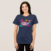 Preppy Floral Summer Whale Tri-Blend Shirt (Voorkant volledig)