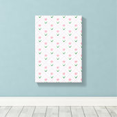 Preppy floral trellis grandmillenial canvas afdruk (Insitu (Houten vloer))