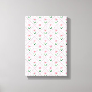 Preppy floral trellis grandmillenial canvas afdruk