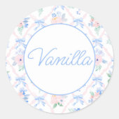 Preppy Floral waterverf lintbogen Bakkerij Ronde Sticker (Voorkant)