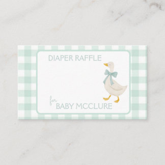 Preppy Gans Baby Shower Luier Raffle Informatiekaartje