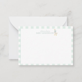 Preppy Gans Babyshower Notitiekaart Notitiekaartje