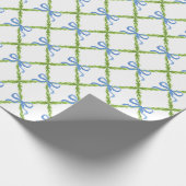 Preppy Garden Trellis met Blue Bows Cadeaupapier (Hoek)