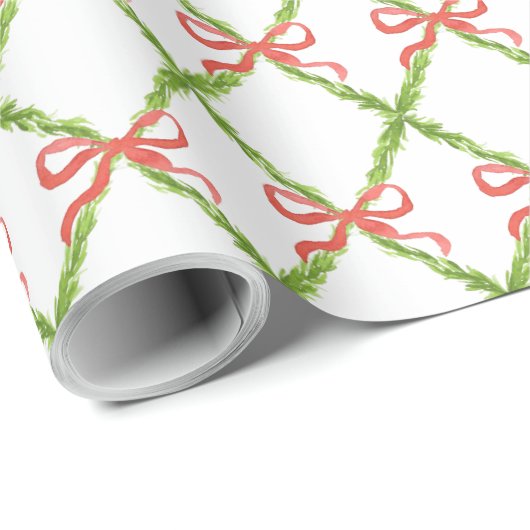 Preppy Garden Trellis met rode bogen die papier ve (Rol Hoek)