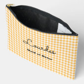 Preppy Geel Geruit Bruidsmeisje Reizen Etui (Open)