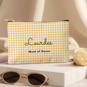 Preppy Geel Geruit Bruidsmeisje Reizen Etui