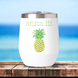 Preppy geel groen ananas gepersonaliseerd